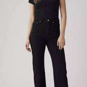 Levi's black ribcage straight ankle jeans